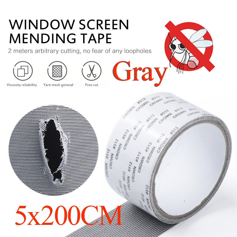 2M Screen Repair Tape Window Door Black Adhesive Sticker Mesh Roll Patch Tape