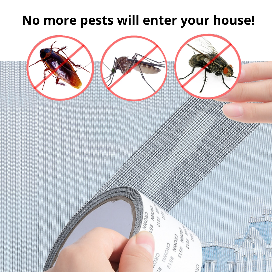 2M Screen Repair Tape Window Door Black Adhesive Sticker Mesh Roll Patch Tape