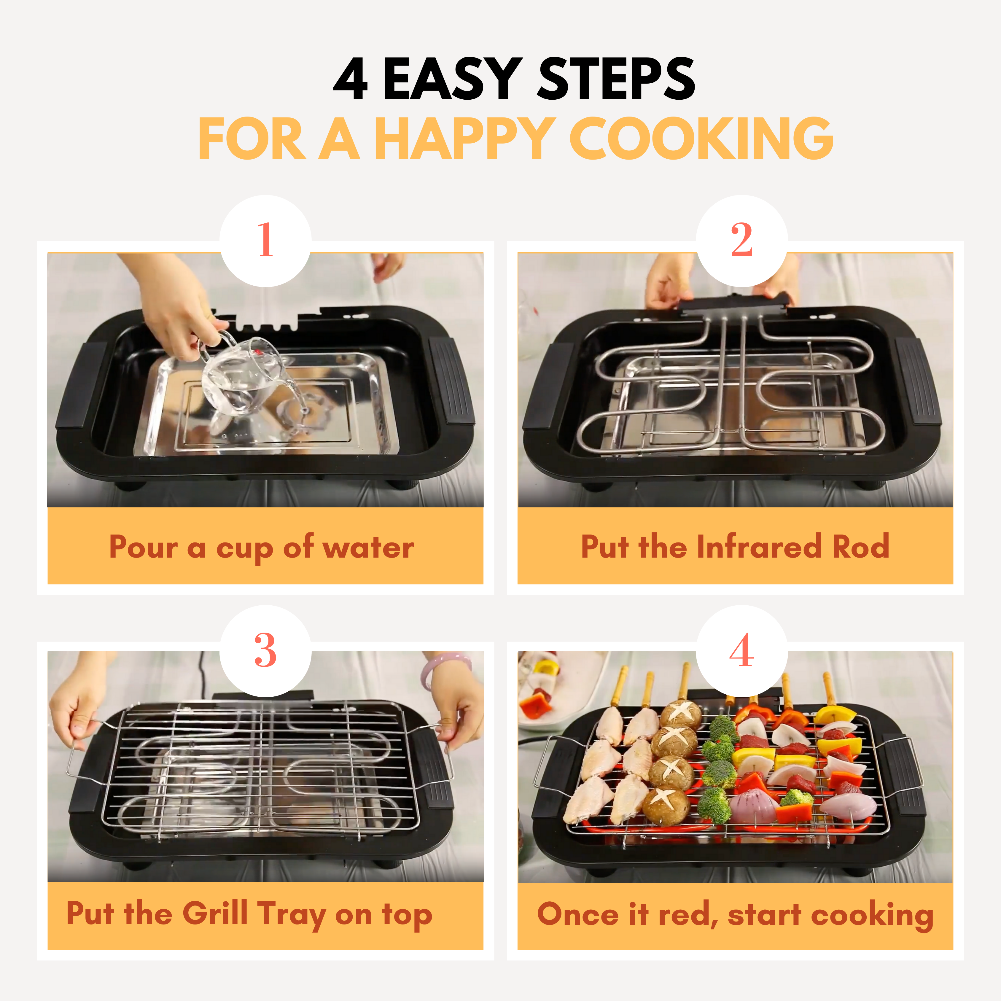 EuroHauz™ Smokeless Grill with FREE 8pcs KNIFE SET