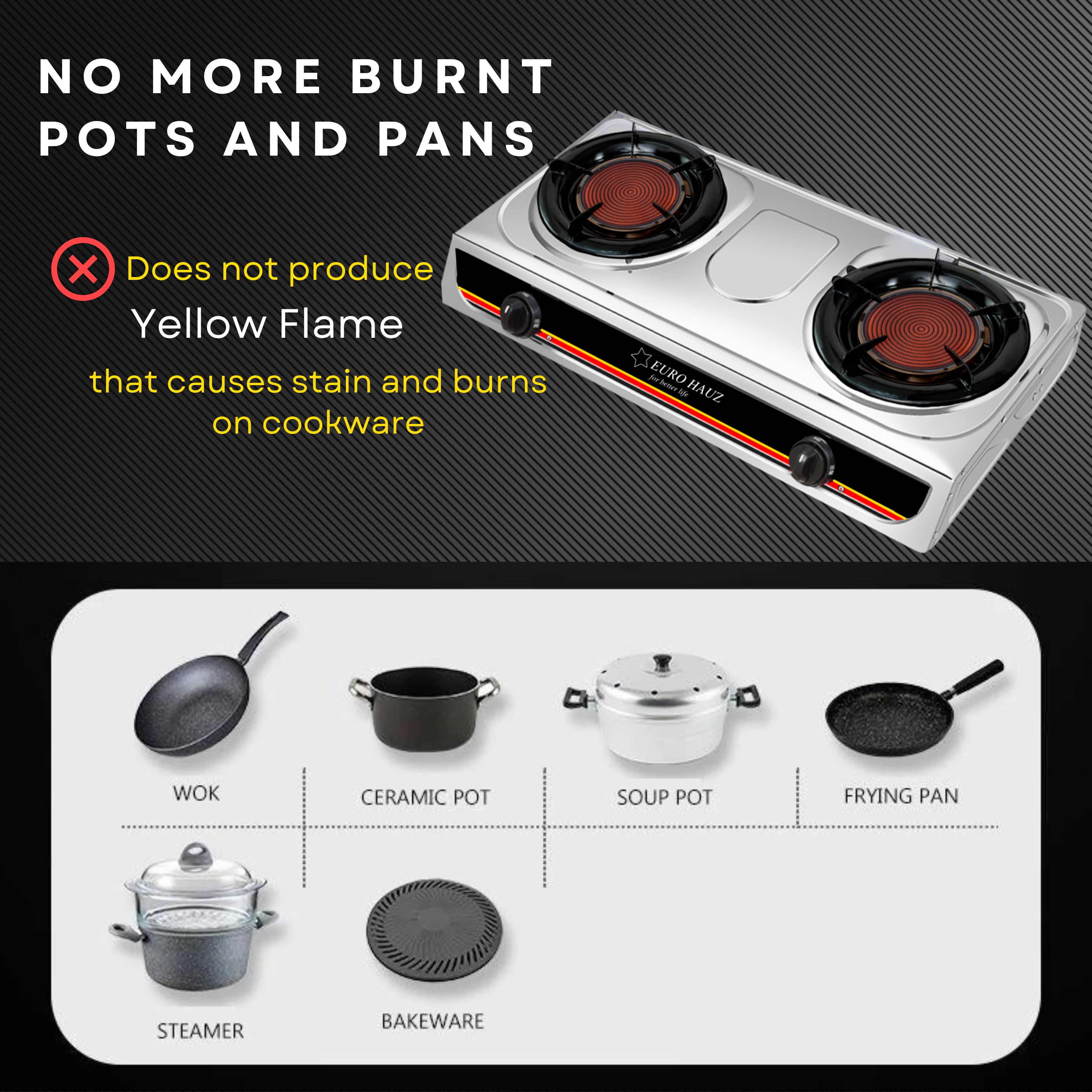 EuroHauz™ Infrared Gas Stove with FREEBIES