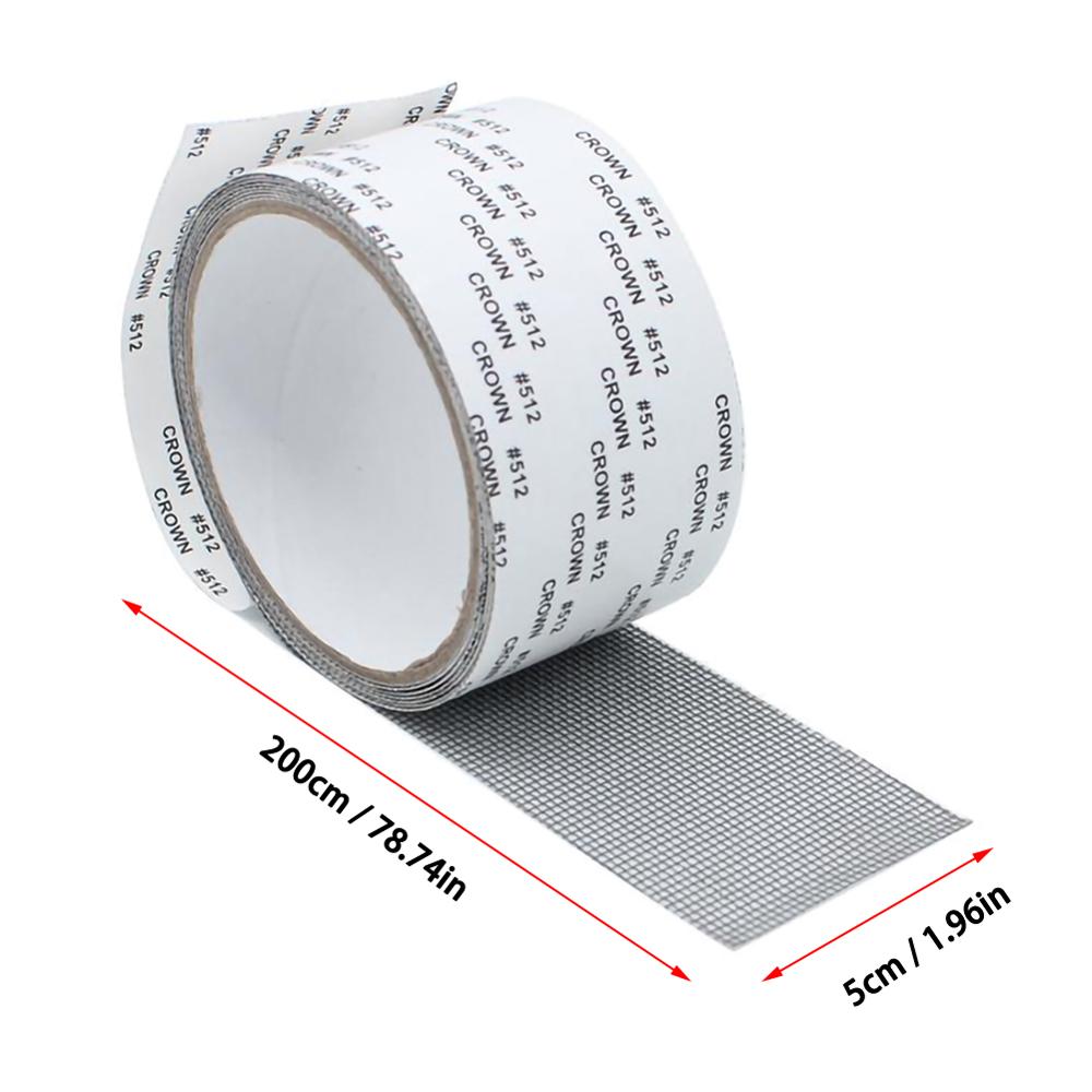 2M Screen Repair Tape Window Door Black Adhesive Sticker Mesh Roll Patch Tape